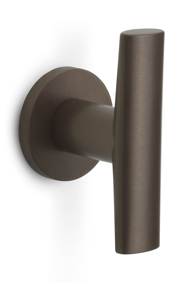 PBI200V - solid front door knob fixed on rose