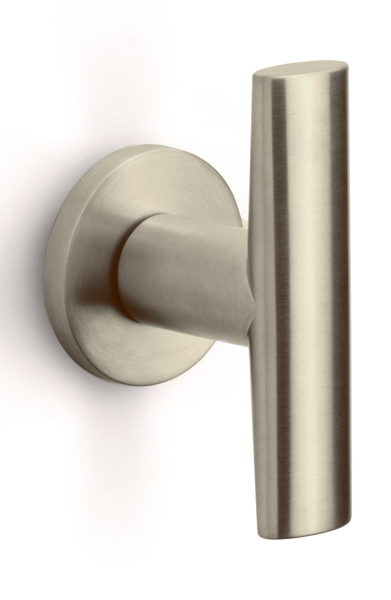 PBI200V - solid front door knob fixed on rose