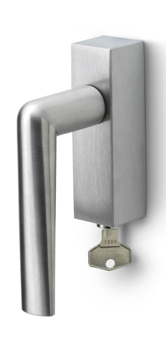 PBI102-DKLOCK - L INC PBI102-DKLOCK locking tilt and turn window handle satin stainless steel left-turning