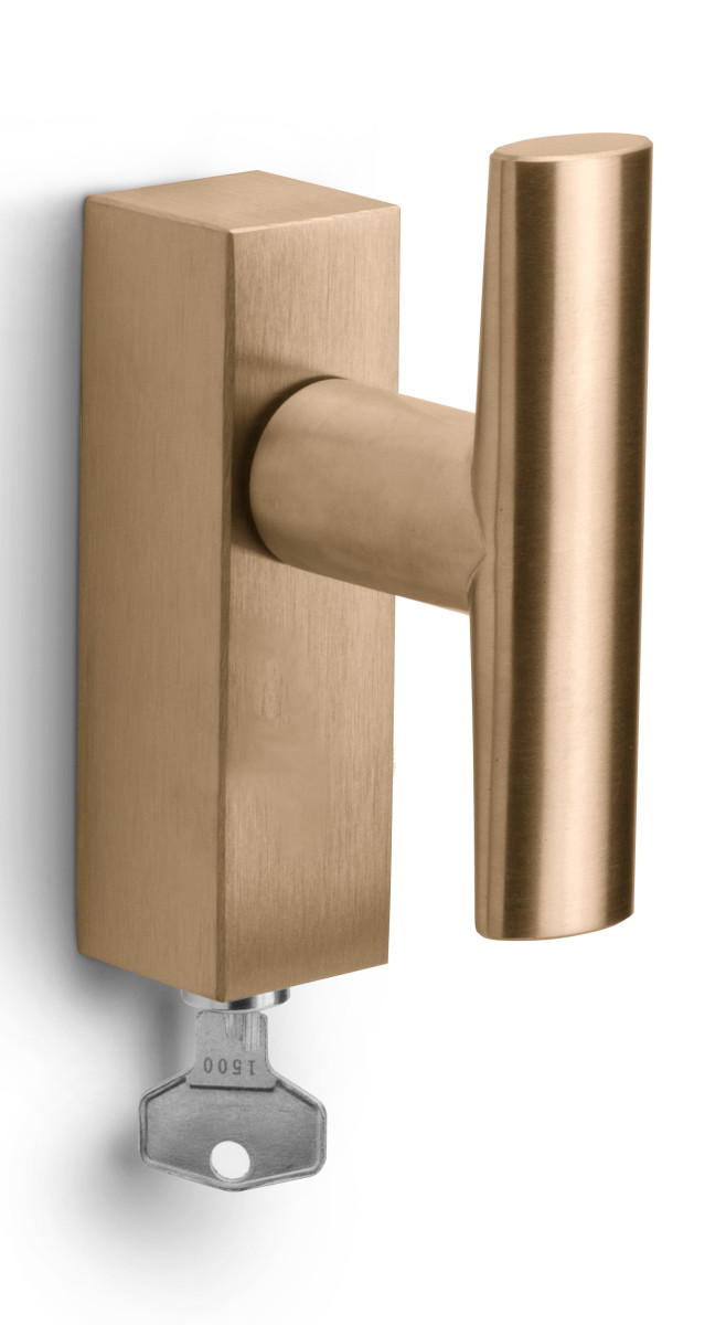 PBI103-DKLOCK - locking tilt and turn window handle PVD light bronze