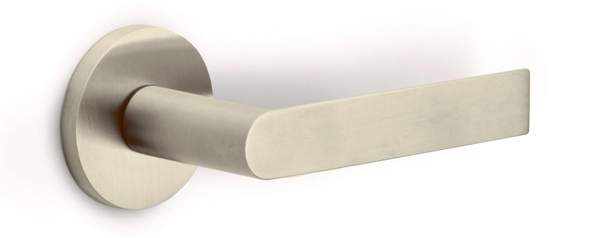 PBA100-G - solid sprung door handle on rose bronze