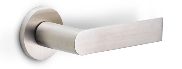 PBA101-G - solid sprung door handle on rose PVD light bronze