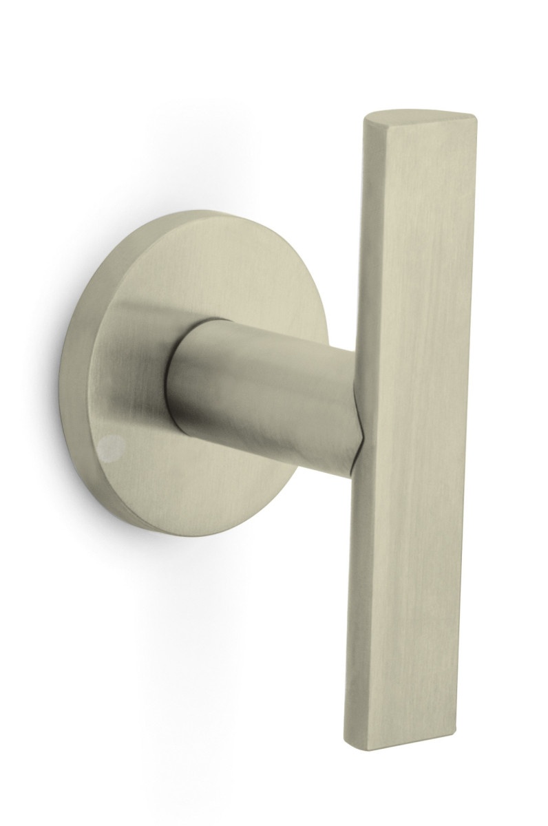PBA103-G - solid sprung door handle on rose PVD champagne