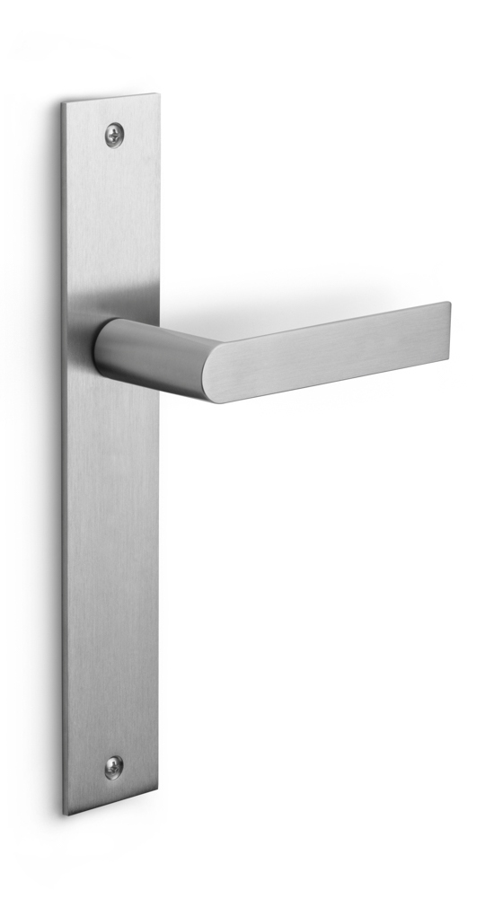 PBA100P236SFC - unsprung lever handle on blank plate satin stainless steel