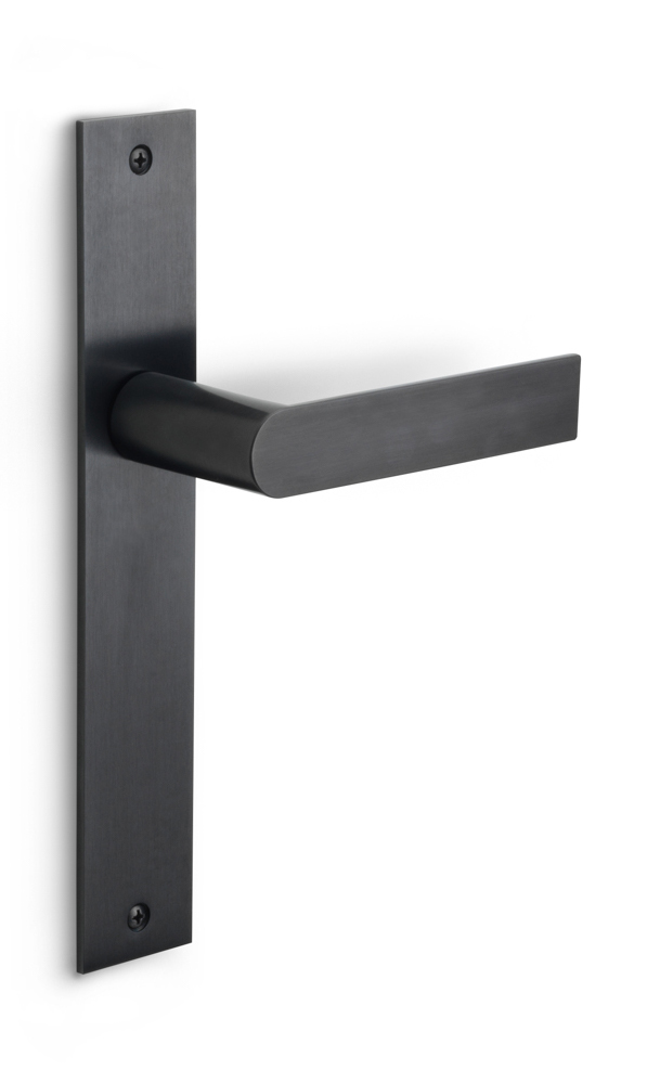 PBA101P236SFC - unsprung lever handle on blank plate PVD satin black