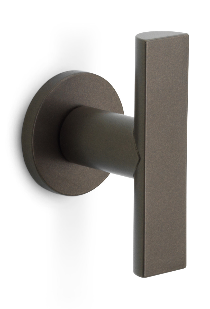 PBA200V - solid front door knob fixed on rose