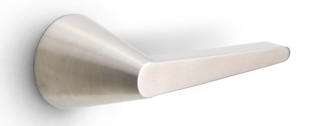 OH100-G - solid sprung door handle on rose bronze