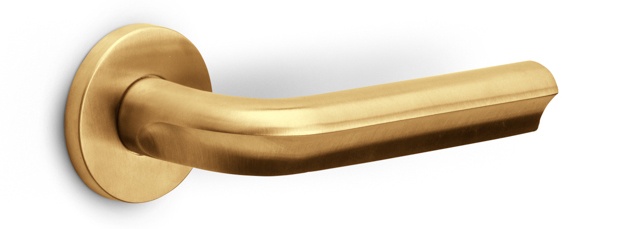DR103-G - sprung lever handle on rose PVD satin gold