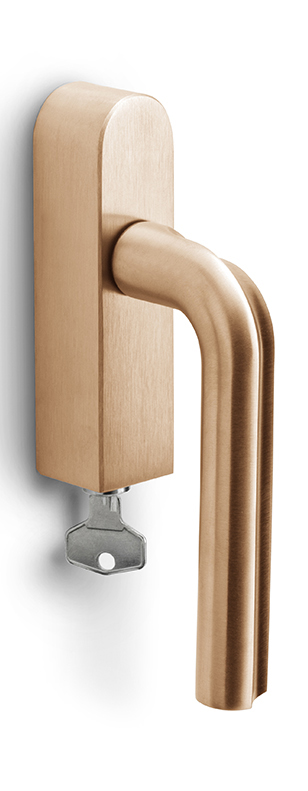 DR100-DKLOCK-O - L ECLIPSE DR100-DKLOCK-O locking tilt and turn window handle PVD light bronze left-turning