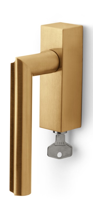 DR102-DKLOCK - R ECLIPSE DR102-DKLOCK locking tilt and turn window handle PVD satin gold right-turning