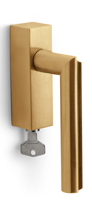 DR102-DKLOCK - L ECLIPSE DR102-DKLOCK locking tilt and turn window handle PVD satin gold left-turning