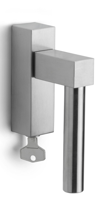 EK102-DKLOCK - locking tilt and turn window handle satin stainless steel
