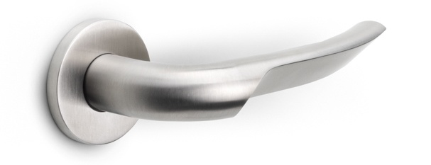 GL102-G - solid sprung door handle on rose PVD light bronze