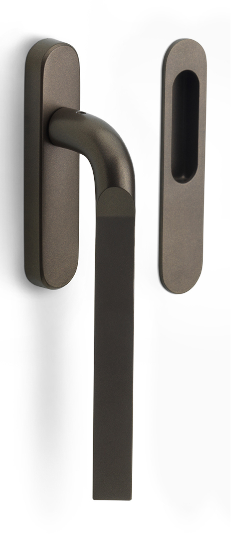 GL230Y - lift-up sliding door handle profile cylinder hole Y69 bronze