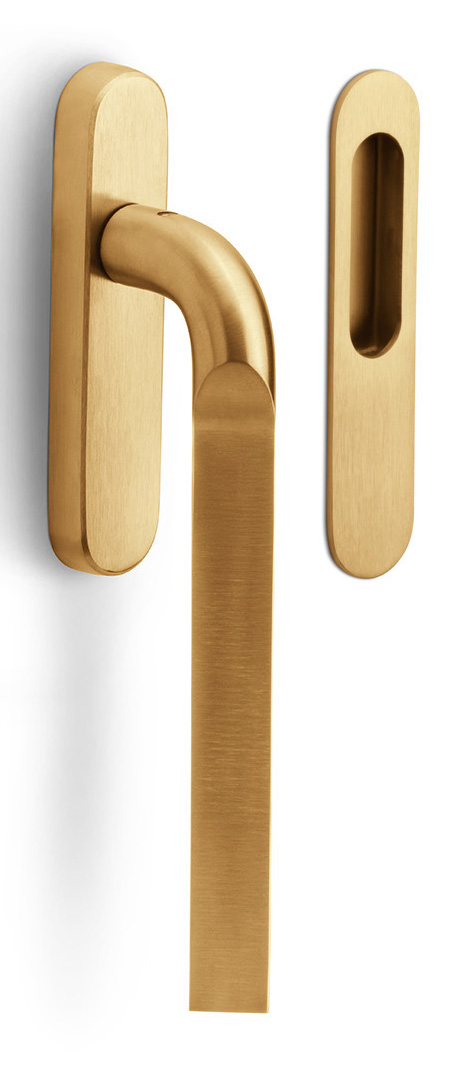 GL230Y - lift-up sliding door handle profile cylinder hole Y69 PVD satin gold