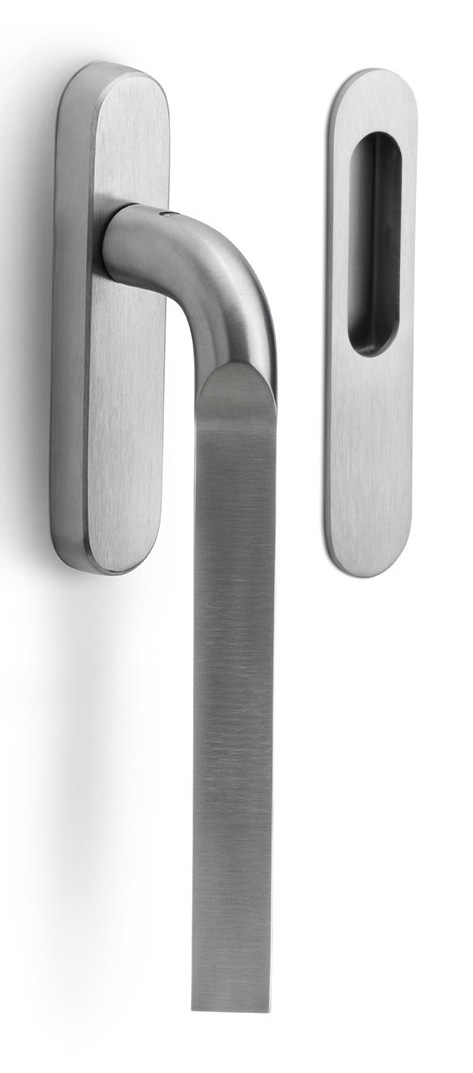 GL230Y - lift-up sliding door handle profile cylinder hole Y69 satin stainless steel