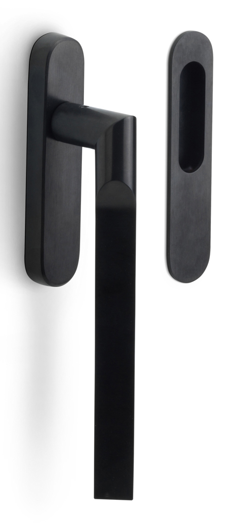 GL231Y - lift-up sliding door handle profile cylinder hole Y69 PVD satin black