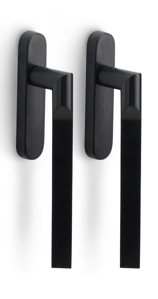 GL231PAY - set of lift-up sliding door handles with profile cylinder hole Y69 PVD satin black