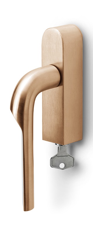 GL100-DKLOCK-O - R RIVIO GL100-DKLOCK-O locking tilt and turn window handle PVD light bronze right-turning