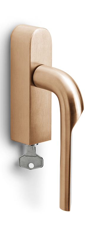 GL100-DKLOCK-O - L RIVIO GL100-DKLOCK-O locking tilt and turn window handle PVD light bronze left-turning