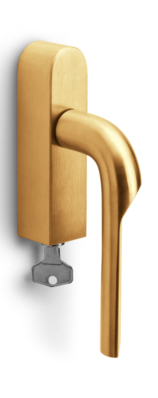 GL100-DKLOCK-O - L RIVIO GL100-DKLOCK-O locking tilt and turn window handle PVD satin gold left-turning