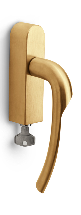 GL102-DKLOCK-O - L RIVIO GL102-DKLOCK-O locking tilt and turn window handle PVD satin gold left-turning
