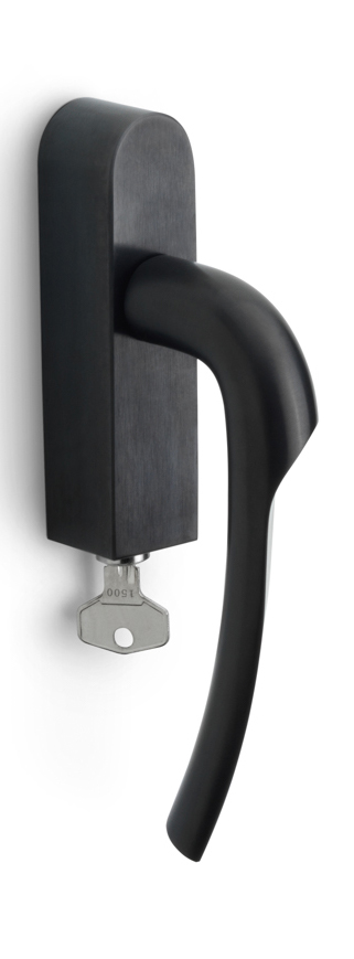GL102-DKLOCK-O - L RIVIO GL102-DKLOCK-O locking tilt and turn window handle PVD satin black left-turning