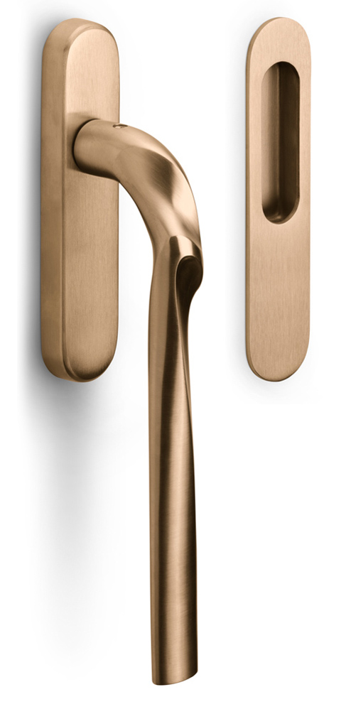 ZH230Y - lift-up sliding door handle profile cylinder hole Y69 PVD light bronze