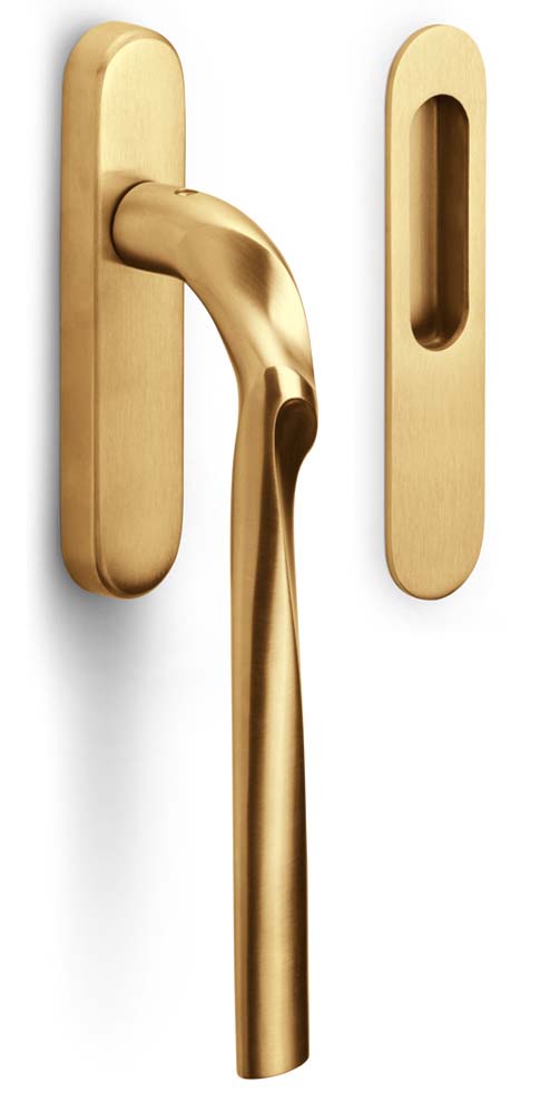 ZH230Y - lift-up sliding door handle profile cylinder hole Y69 PVD satin gold