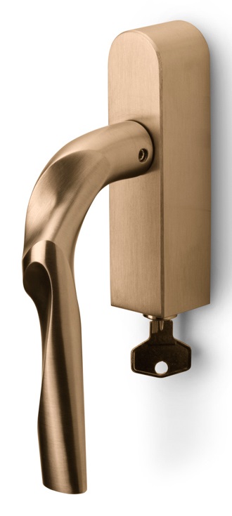 ZH100-DKLOCK-O - L ELEEZ ZH100-DKLOCK-O locking tilt and turn window handle PVD light bronze left-turning