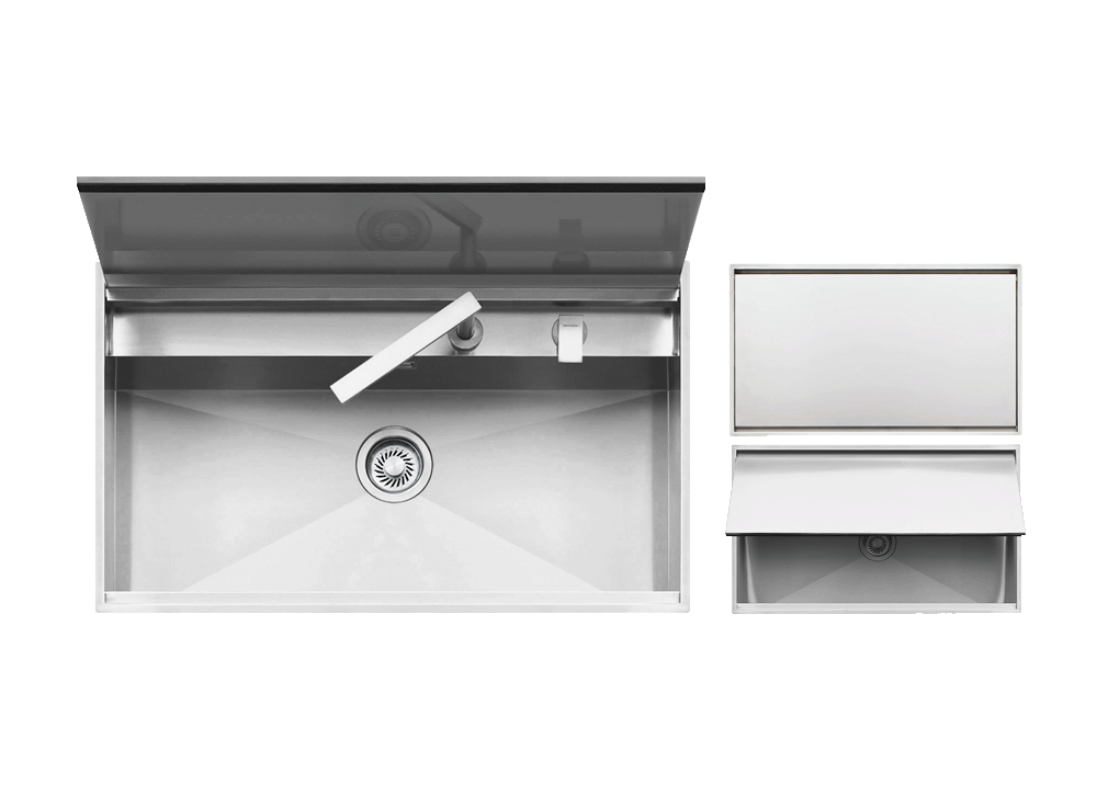 86x51 cm Lab Cover built-in and flush sink