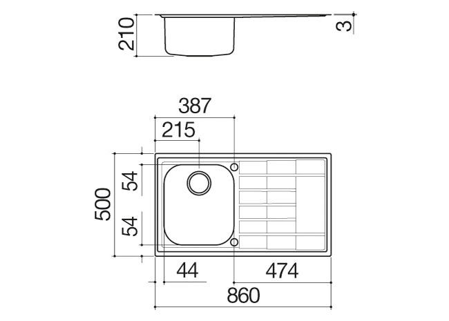 86x50 cm B_Level built-in sink